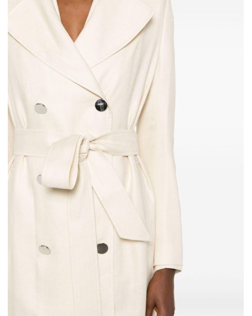 Luce double-breasted linen coat Tagliatore de color Natural