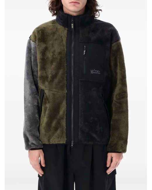 Manastash Black Panelled Fleece Jacket for men