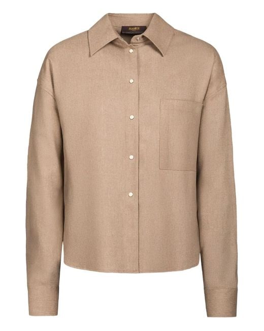 Moorer Natural Chest-Pocket Shirt