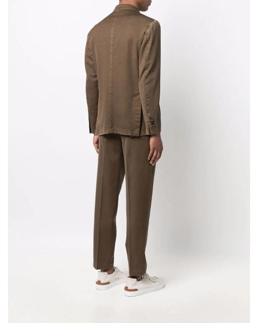 Dell'Oglio Brown Double-Breasted Wool Suit for men