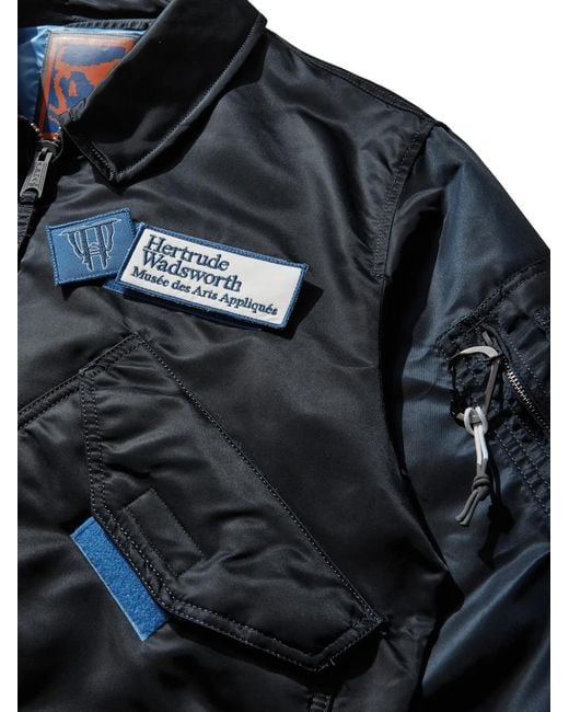 GR10K Blue X Alpha Industries Veste Bomber Cwu-45 À Patch Logo for men
