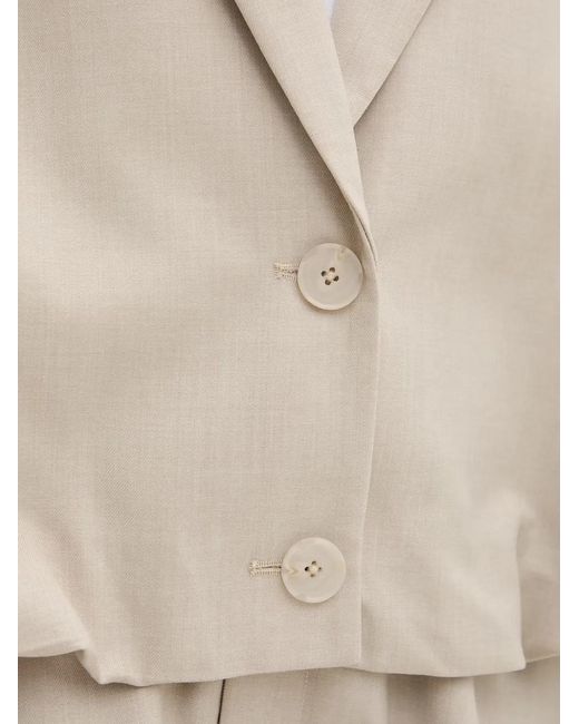 Isabelle Blanche Natural Bubble-Hem Blazer