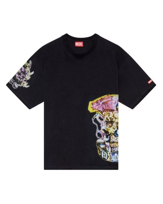 DIESEL T-Boxt-Q14 T-Shirt mit grafischem Print in Black für Herren