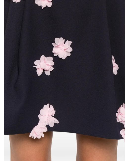 Stine Goya Black Ruffled Floral Mini Dress