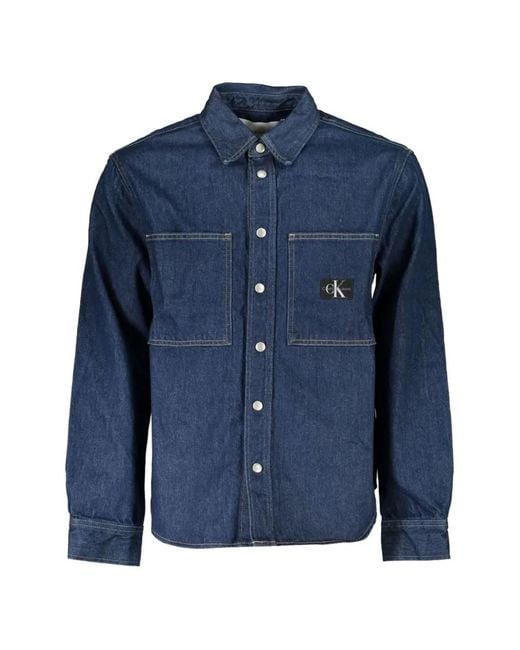 Calvin Klein Blue Veste En Jean À Patch Logo for men