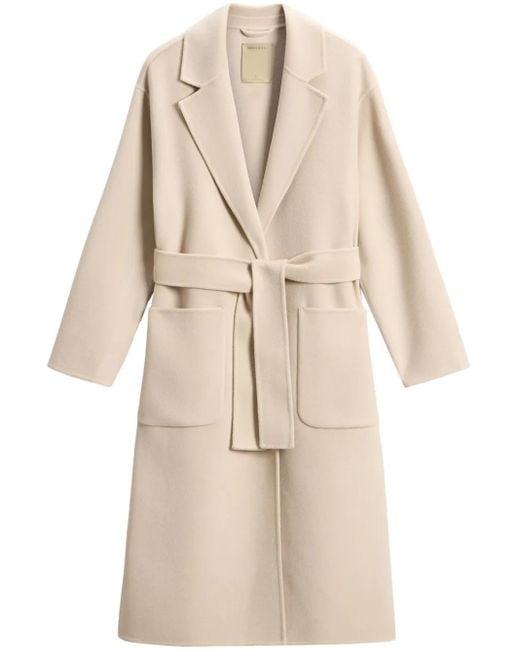 Woolrich Natural Belted Wool Coat