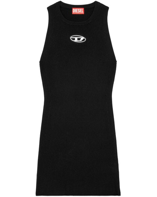 DIESEL Black 'M-Caddix' Ribbed Knit Sleeveless Dress