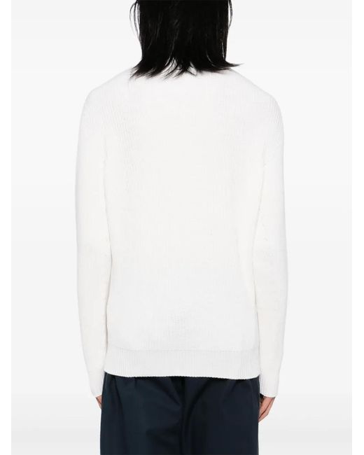 Joshua Sanders White Fisherman's Smile Roll-Neck Jumper for men