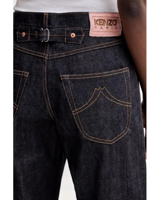 KENZO Black Low-Waist Denim Boyfriend Jeans