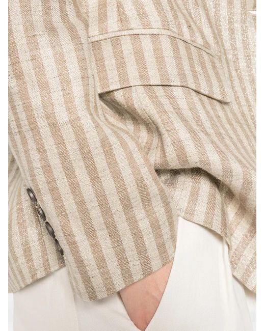 Brunello Cucinelli Natural Linen Silk Buffalo Jacket