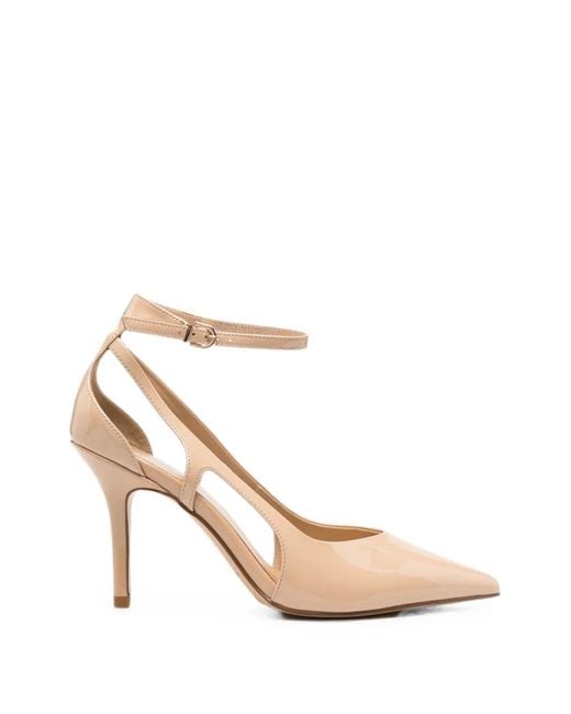 SERGIO MORETTI FIRENZE White Pointed-Toe Cutout Pumps