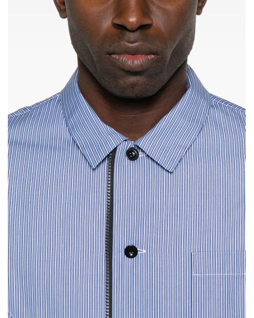 メンズ Sacai ストライプ ジャケット Blue