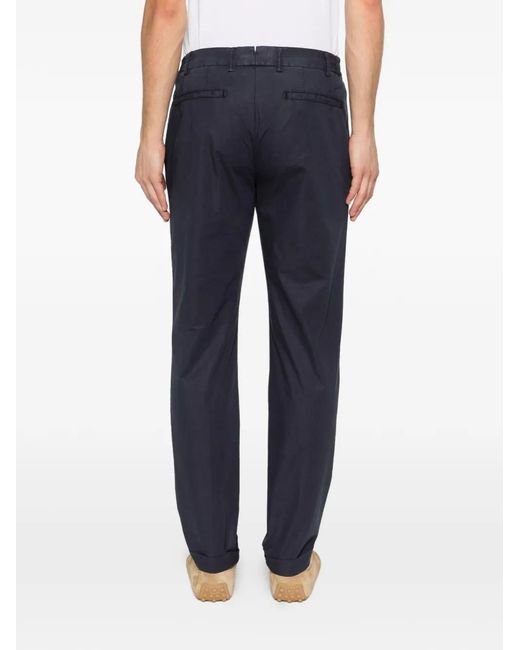 Berwich Blue Cuffed Pleated Trousers for men