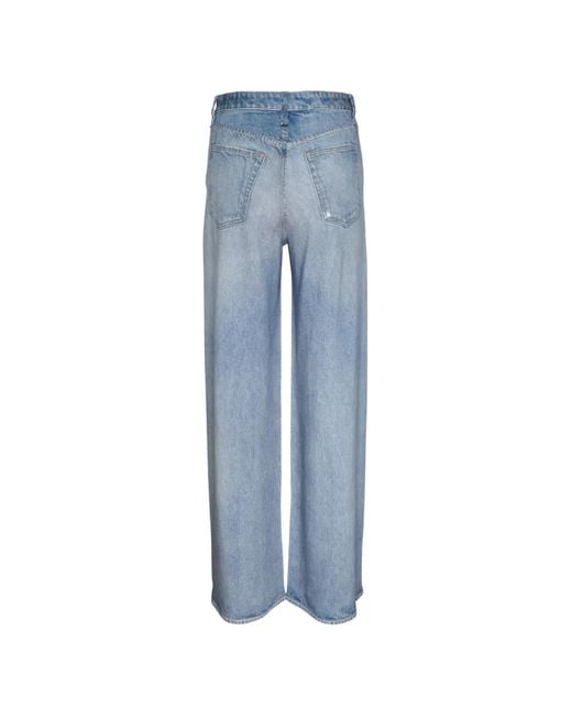 Rag & Bone Blue Sofie Wide-Leg Jeans