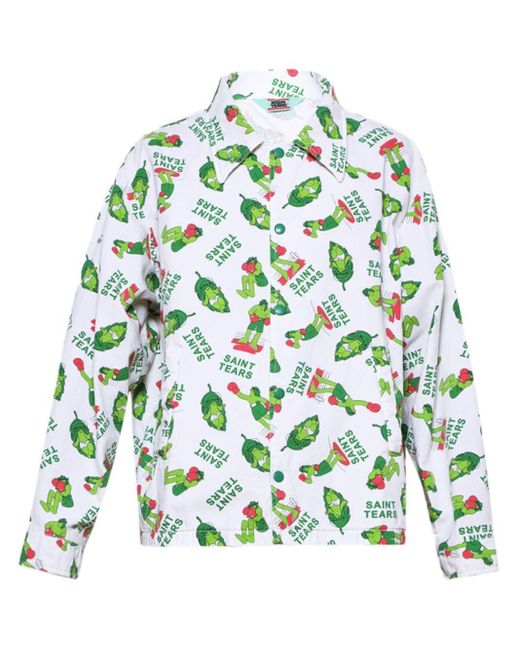 Giacca-camicia con stampa di SAINT Mxxxxxx in Green da Uomo