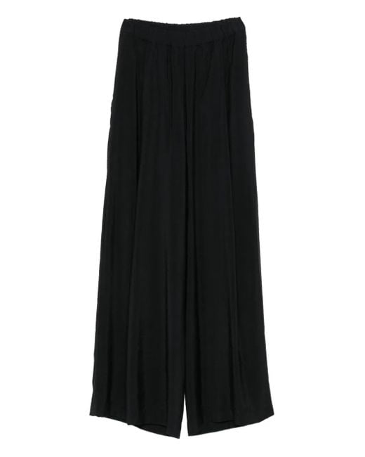 Gentry Portofino Black Pleated Elastic-Waist Trousers