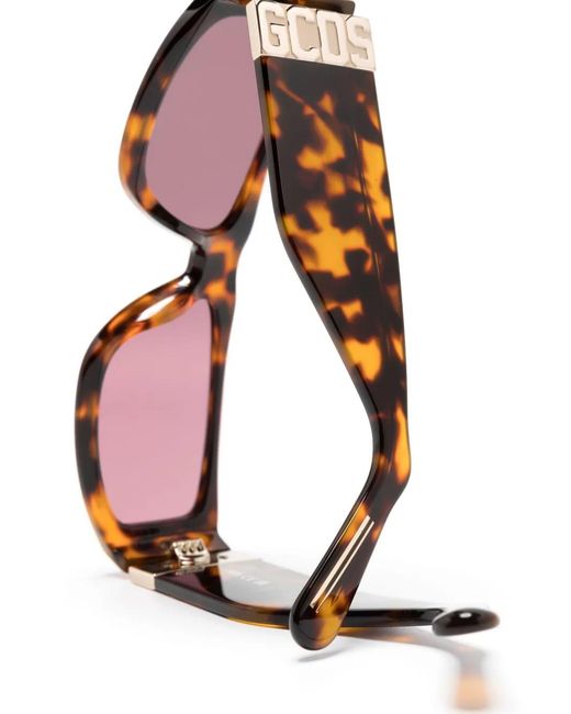 Gcds Pink Gd0037 Rectangular-Frame Sunglasses