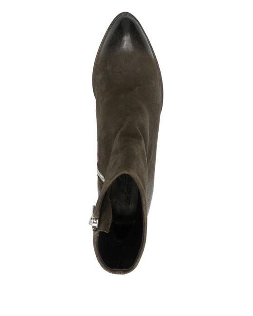 The Last Conspiracy Brown Zip-Detail Suede Boots