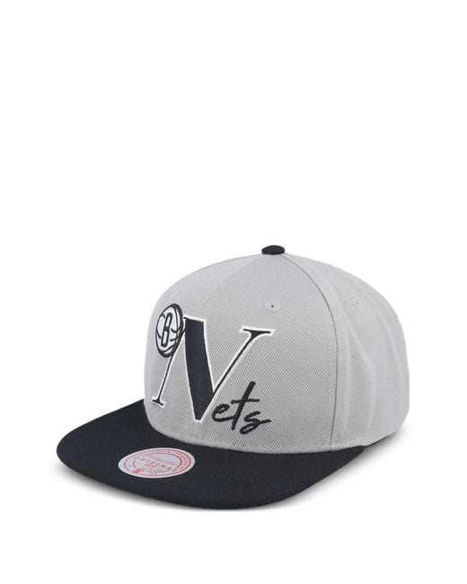 Mitchell & Ness Gray X Nba Brooklyn Nets Top Letter Cap for men