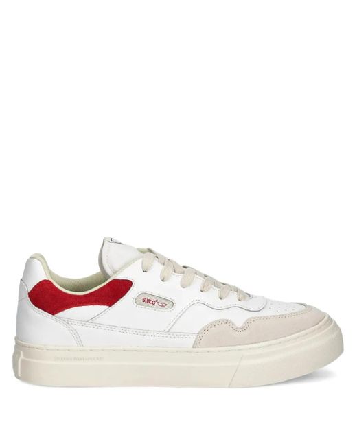 Stepney Workers Club White Color-Block Low-Top Sneakers for men