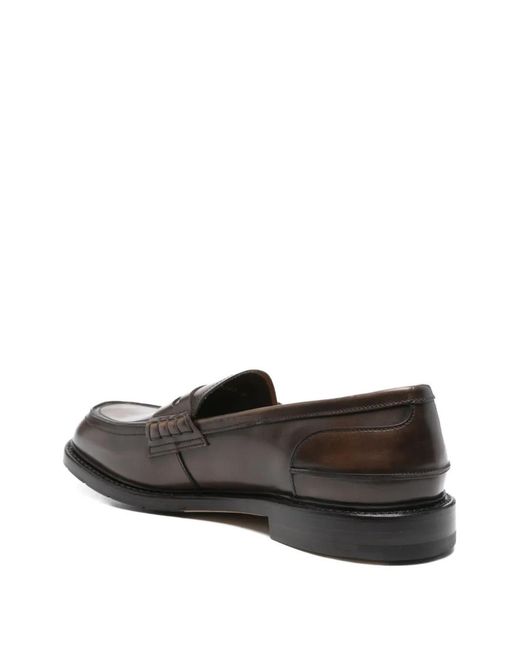 Premiata Gray Penny Slot Detail Leather Loafers for men