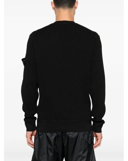 Stone Island Black Cotton Crewneck Sweatshirt for men