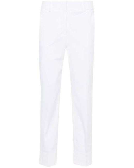 Peserico White Pressed-crease Straight-leg Trousers
