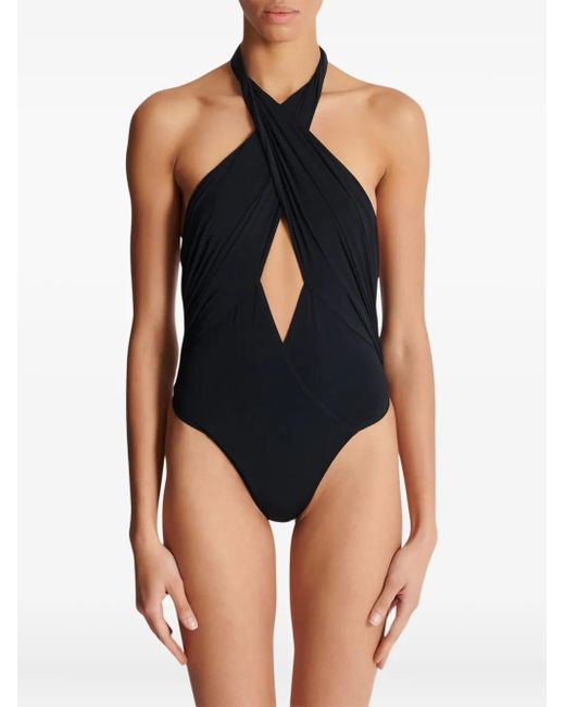 Balmain Blue Halterneck Swimsuit