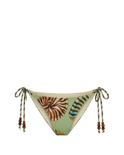 Farm Rio Metallic Bead-Embellished Bikini Bottoms