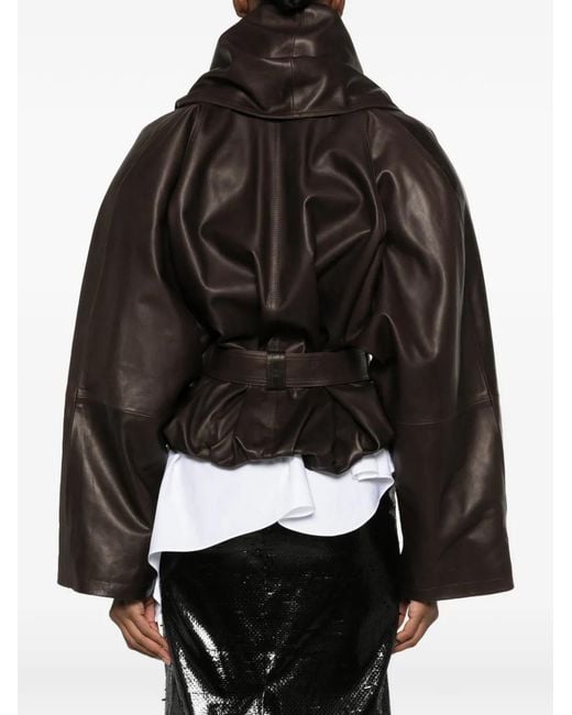 Magda Butrym Black Belted Shawl-Collar Jacket