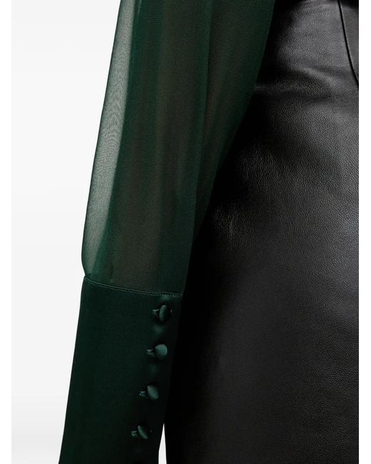retroféte Green Tie-Detail Blouse