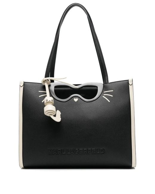 Karl Lagerfeld Black Logo-lettering tote bag