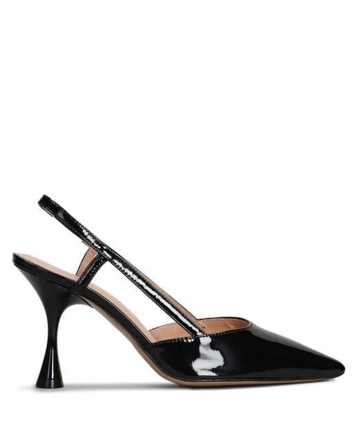 Marc Ellis Black Patent-Leather Slingback Pumps
