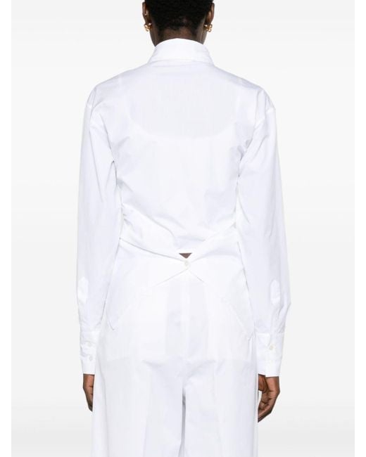 Fabiana Filippi White Cropped-Hemd mit Schnürung