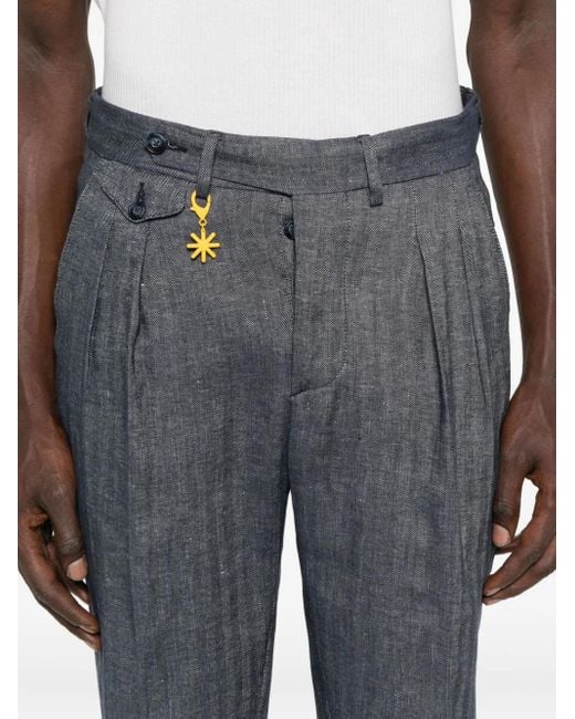 Manuel Ritz Bundfaltenhose mit Sterndetail in Gray für Herren