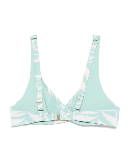 Twinset Blue Printed Bikini Top