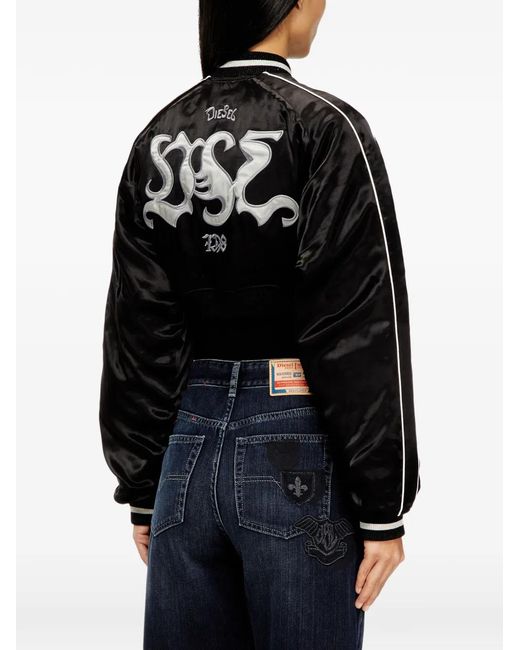 DIESEL Black G-Ospel-Cp Appliqué Zipped Jacket