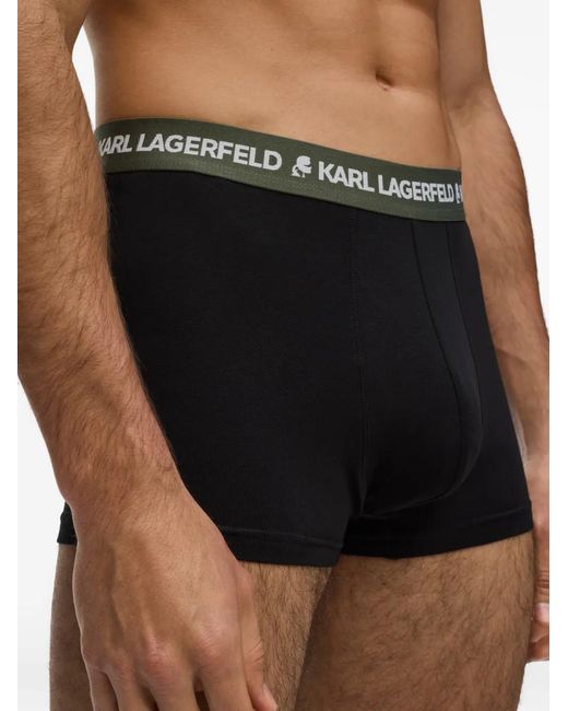 Karl Lagerfeld Blue Logo-Waistband Boxers (Set Of Five) for men