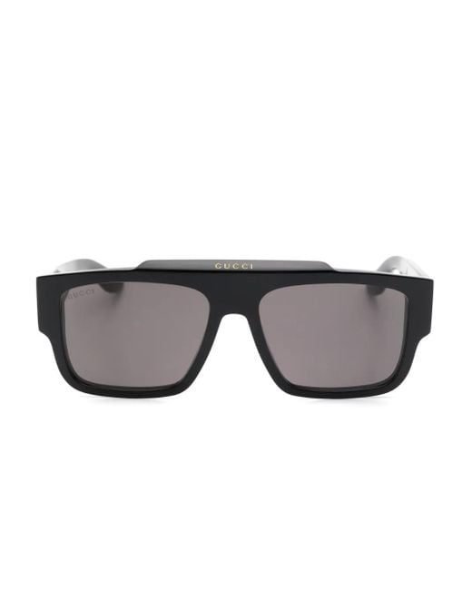 Gucci Gray Logo-Engraved Sunglasses for men