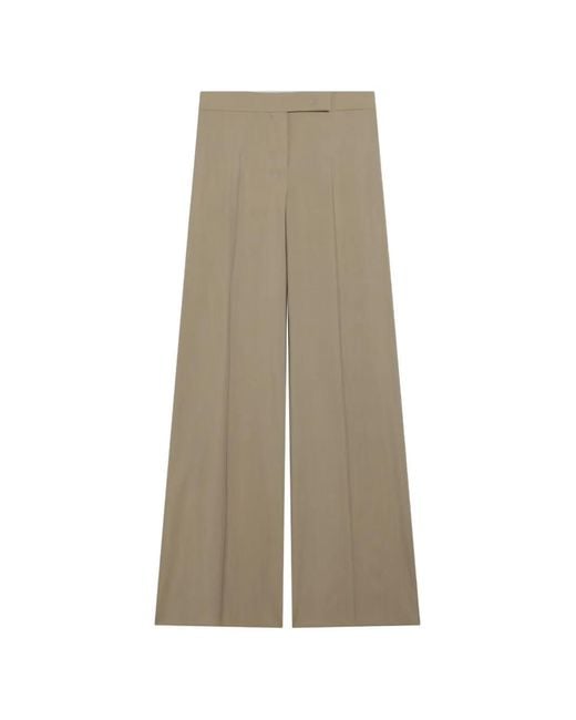 Max Mara Natural Pleated Palazzo Pants