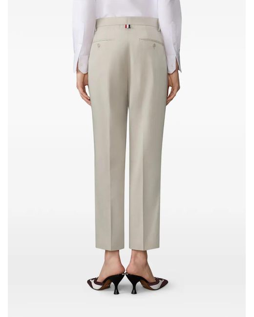 Thom Browne White Cotton Tailored Trousers