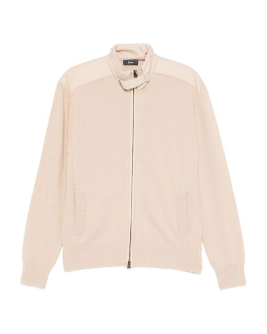 Herno Natural Zip-Up Cardigan for men