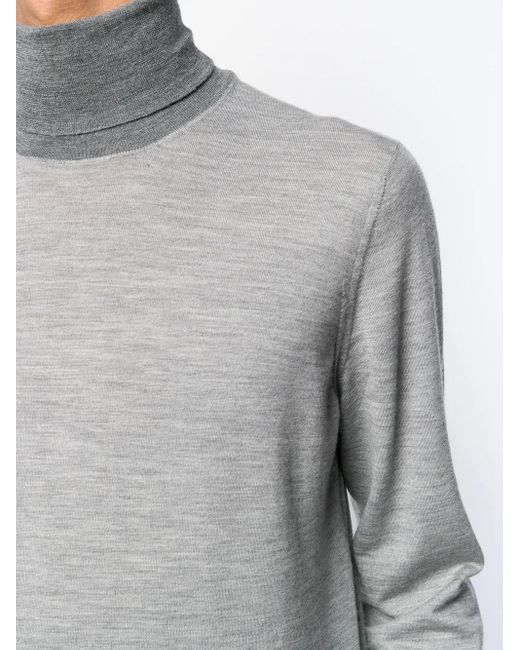Brunello Cucinelli Gray Turtleneck Jumper for men