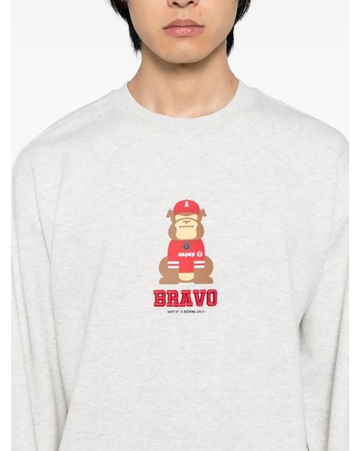 Aape By A Bathing Ape Sweater Met Geborduurd Logo in het White voor heren