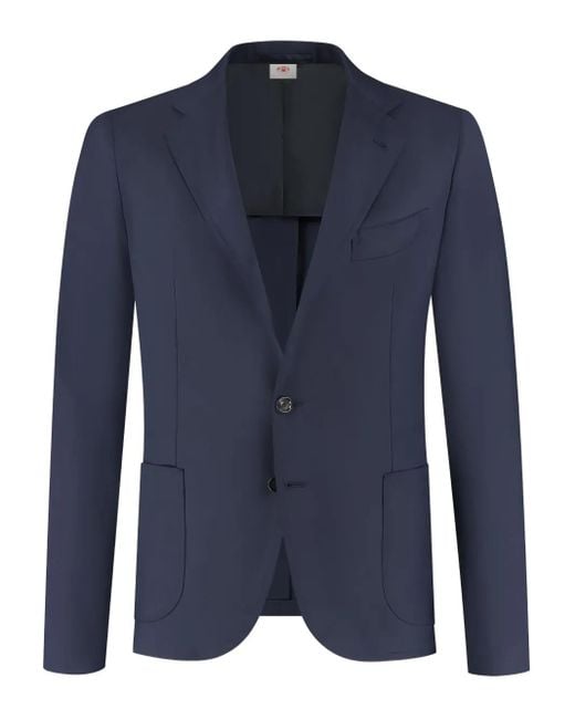 Luigi Borrelli Napoli Blue Single-Breasted Blazer for men