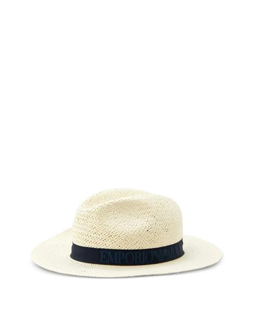 Emporio Armani Gewebter Hut mit Schleife in White für Herren