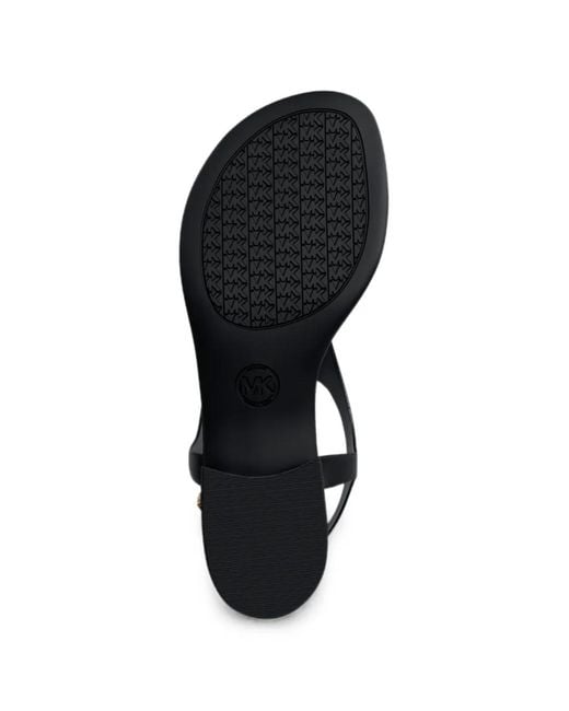 Michael Kors Black Mckenzie Logo-Plaque Sandals