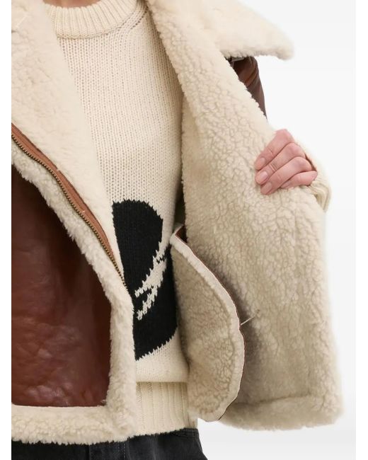 Veste À Bords En Peau De Mouton Ba&sh en coloris Brown