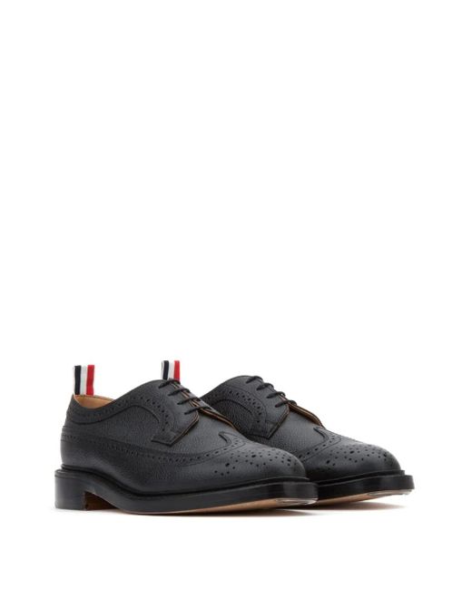 Thom Browne Black Pebbled Leather Longwing Brogues for men