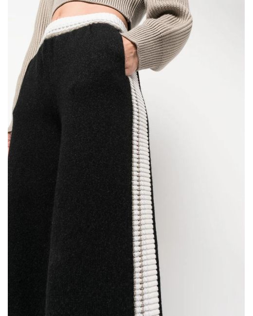 Barrie Black Stripe-Detail Trousers